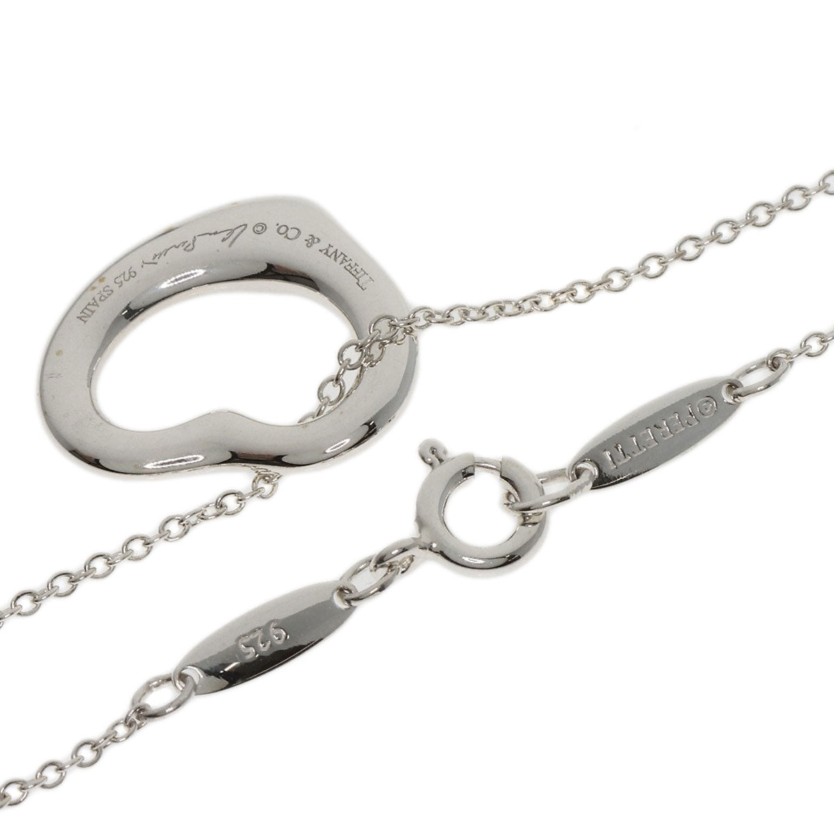 TIFFANY&Co. Open heart Necklace Silver Ladies [Used]