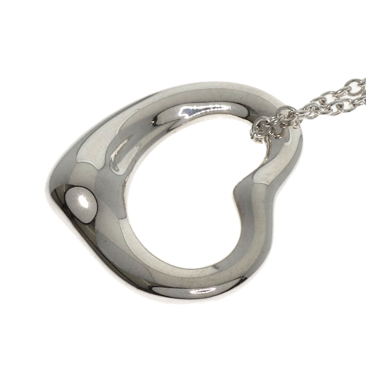 TIFFANY&Co. Open heart Necklace Silver Ladies [Used]