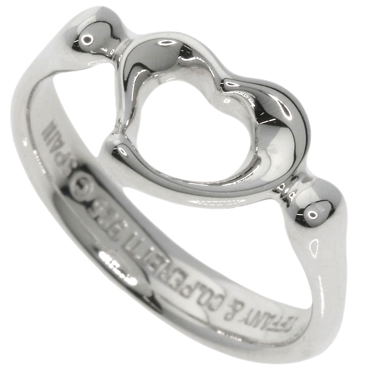TIFFANY&Co. Open heart Ring Silver Ladies [Used]