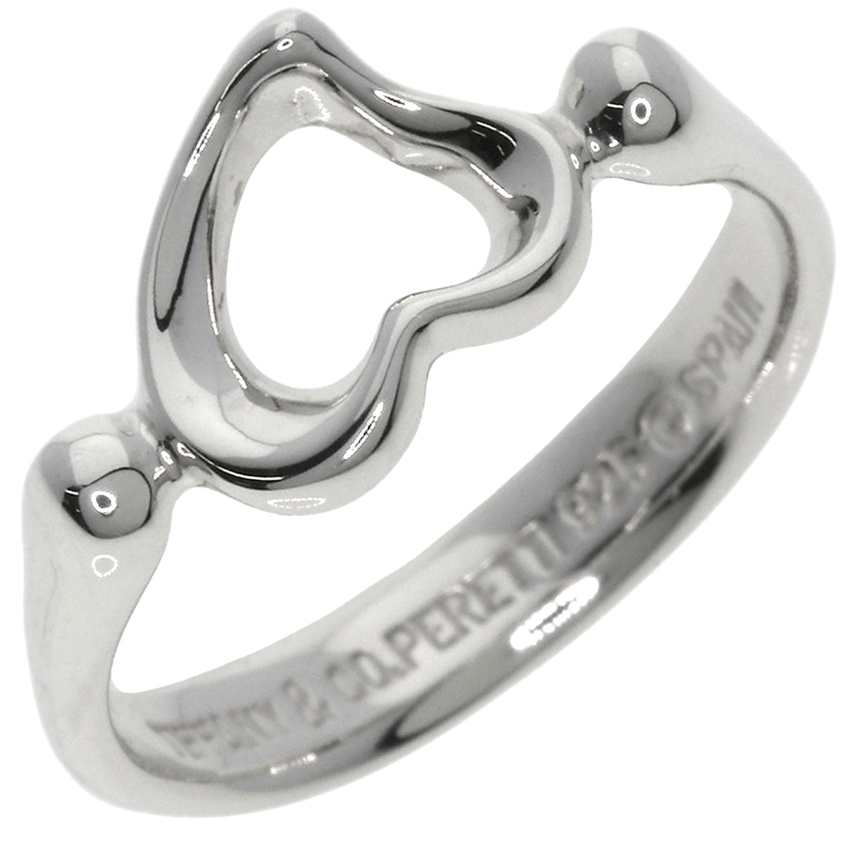 TIFFANY&Co. Open heart Ring Silver Ladies [Used]