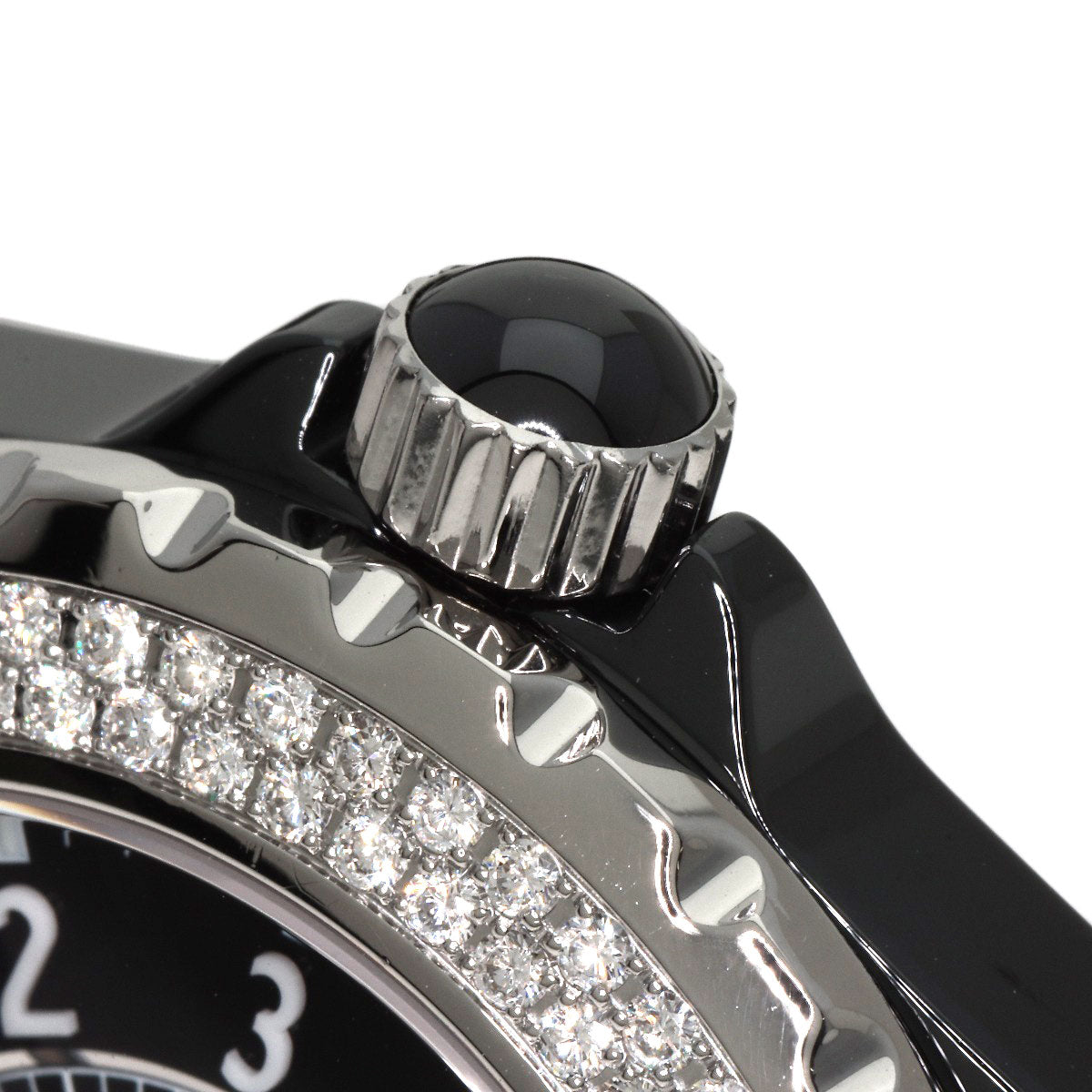 CHANEL J12 1.5" Double Diamond Bezel Watches H0950 Ceramic/Ceramic mens