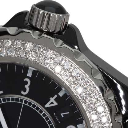 CHANEL J12 1.5" Double Diamond Bezel Watches H0950 Ceramic/Ceramic mens