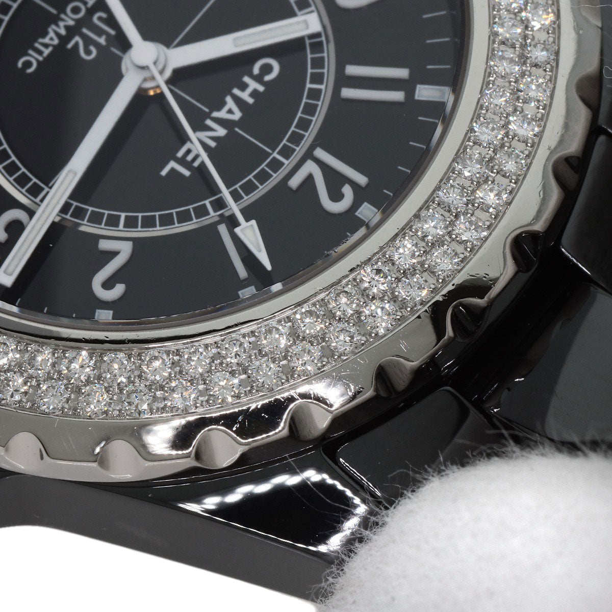 CHANEL J12 1.5" Double Diamond Bezel Watches H0950 Ceramic/Ceramic mens