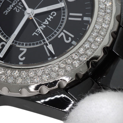 CHANEL J12 1.5" Double Diamond Bezel Watches H0950 Ceramic/Ceramic mens