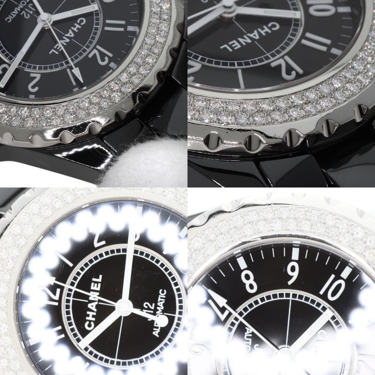 CHANEL J12 1.5" Double Diamond Bezel Watches H0950 Ceramic/Ceramic mens