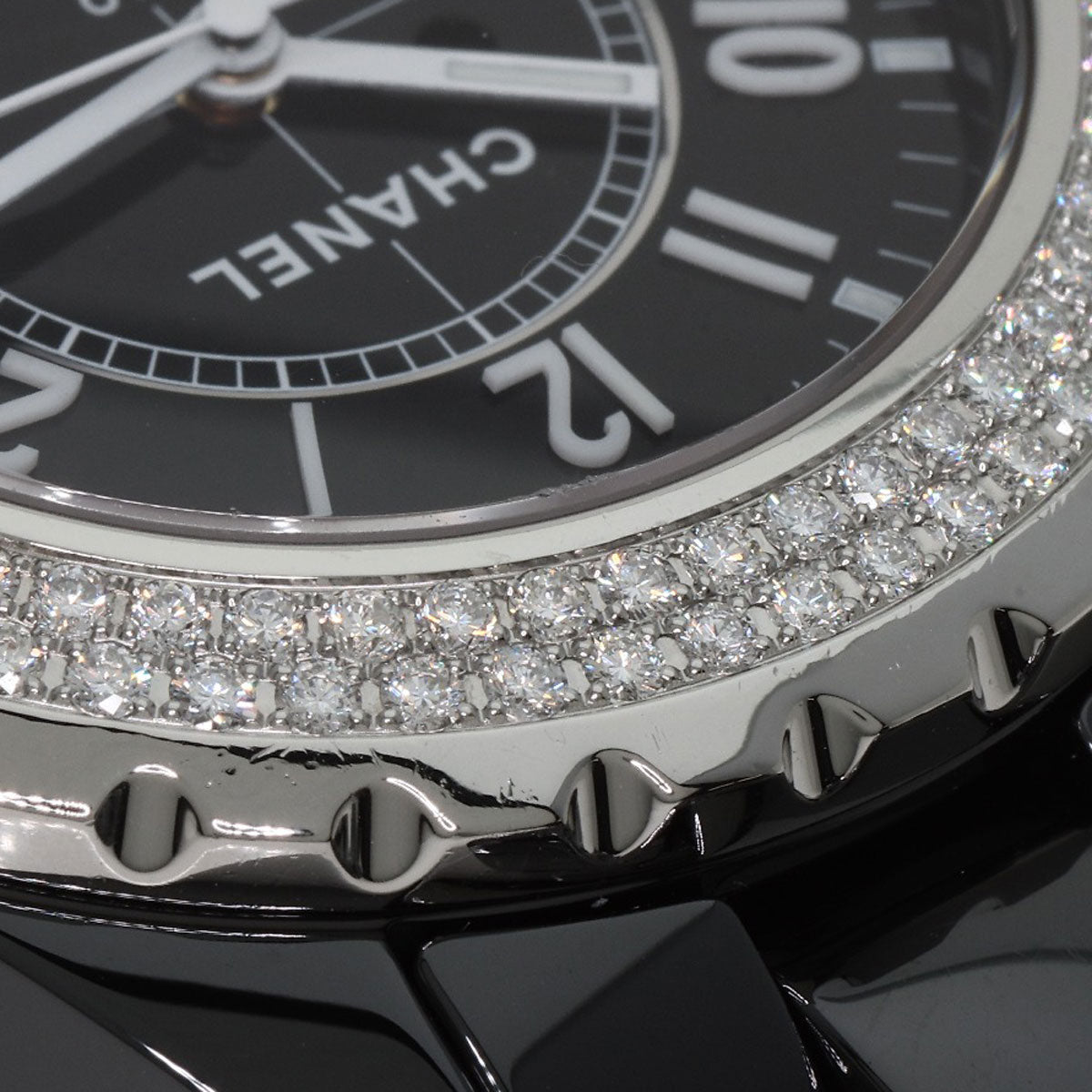 CHANEL J12 1.5" Double Diamond Bezel Watches H0950 Ceramic/Ceramic mens