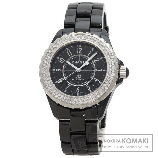 CHANEL J12 1.5" Double Diamond Bezel Watches H0950 Ceramic/Ceramic mens