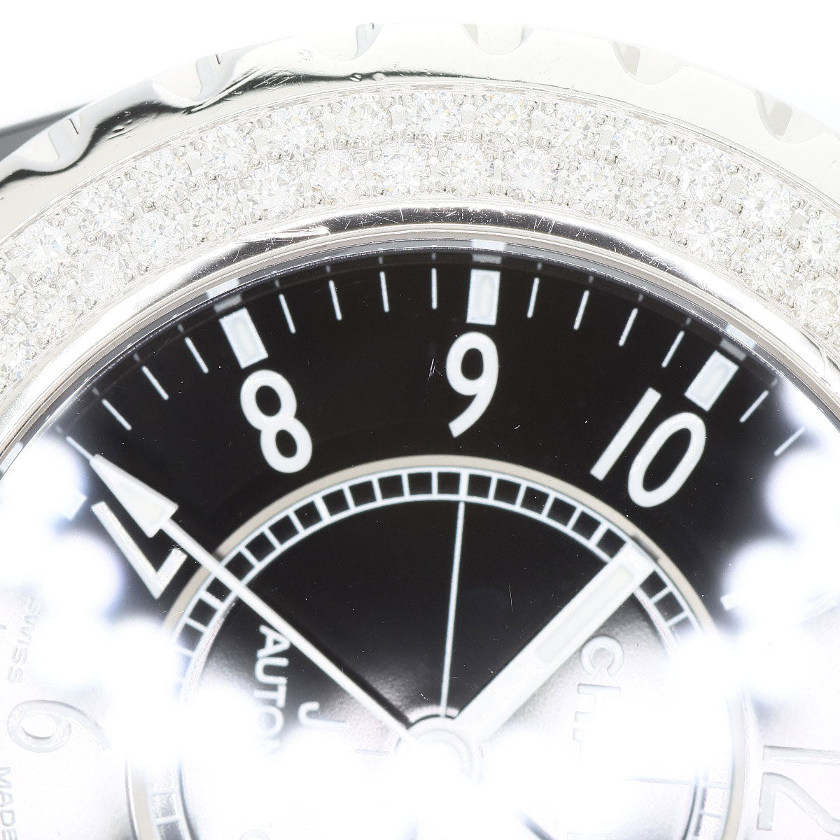 CHANEL J12 1.5" Double Diamond Bezel Watches H0950 Ceramic/Ceramic mens