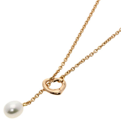 TIFFANY&Co.   Necklace Open Heart Lariat Pearl Pearl K18 Pink Gold Ladies