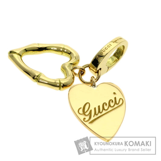 GUCCI   Pendant top Heart Double Charm GINZA 2006 K18 Yellow Gold Ladies