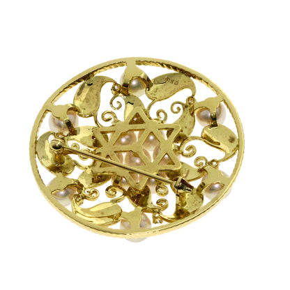 MIKIMOTO   Brooch Pearl Pearl Diamond K18 Yellow Gold Ladies