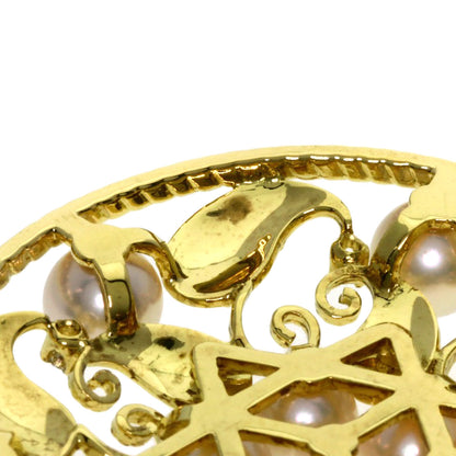 MIKIMOTO   Brooch Pearl Pearl Diamond K18 Yellow Gold Ladies