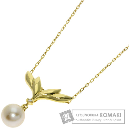 MIKIMOTO   Necklace Pearl Pearl 1P Diamond K18 Yellow Gold Ladies