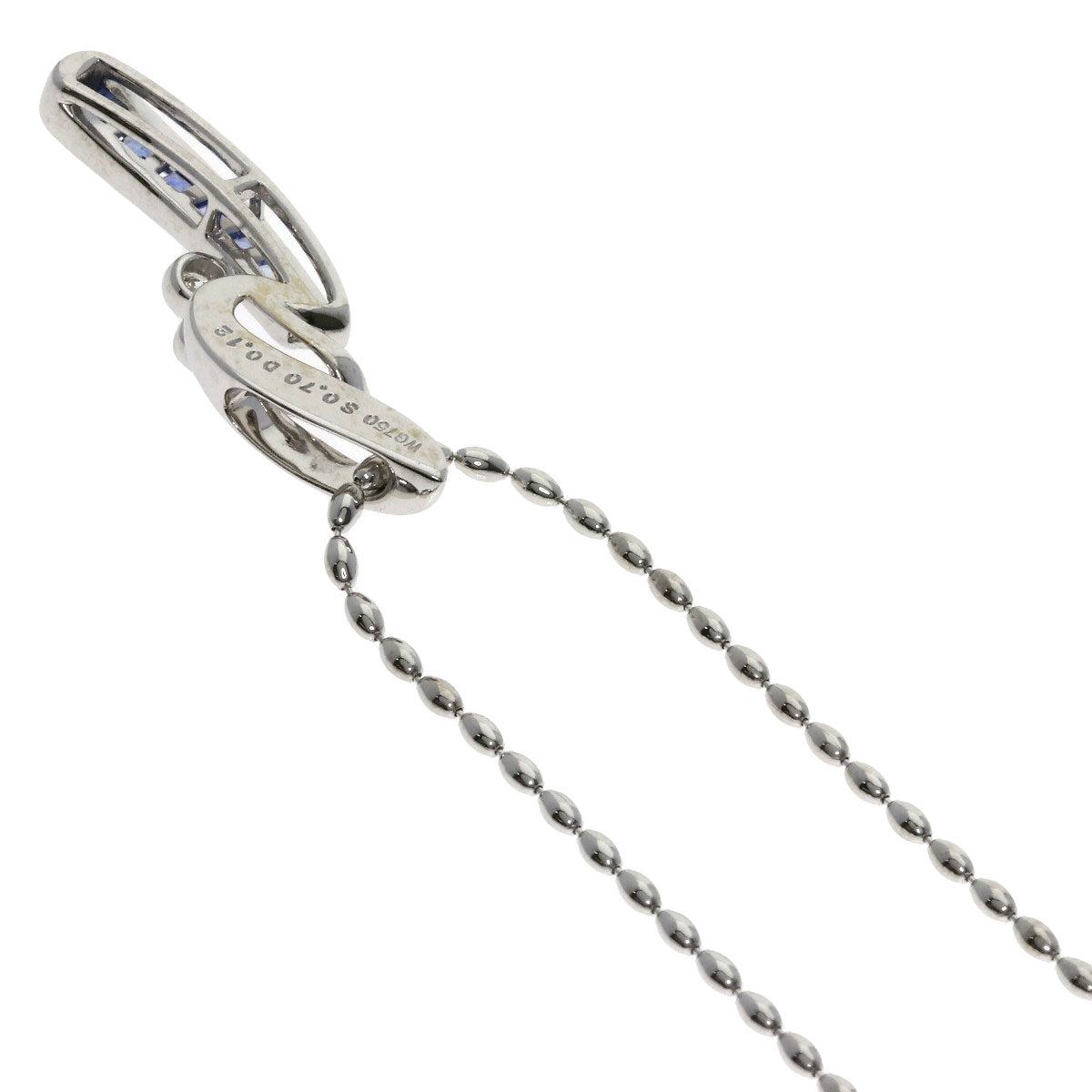 Jeunet Sapphire Diamond Necklace K18 White Gold Ladies [Used]