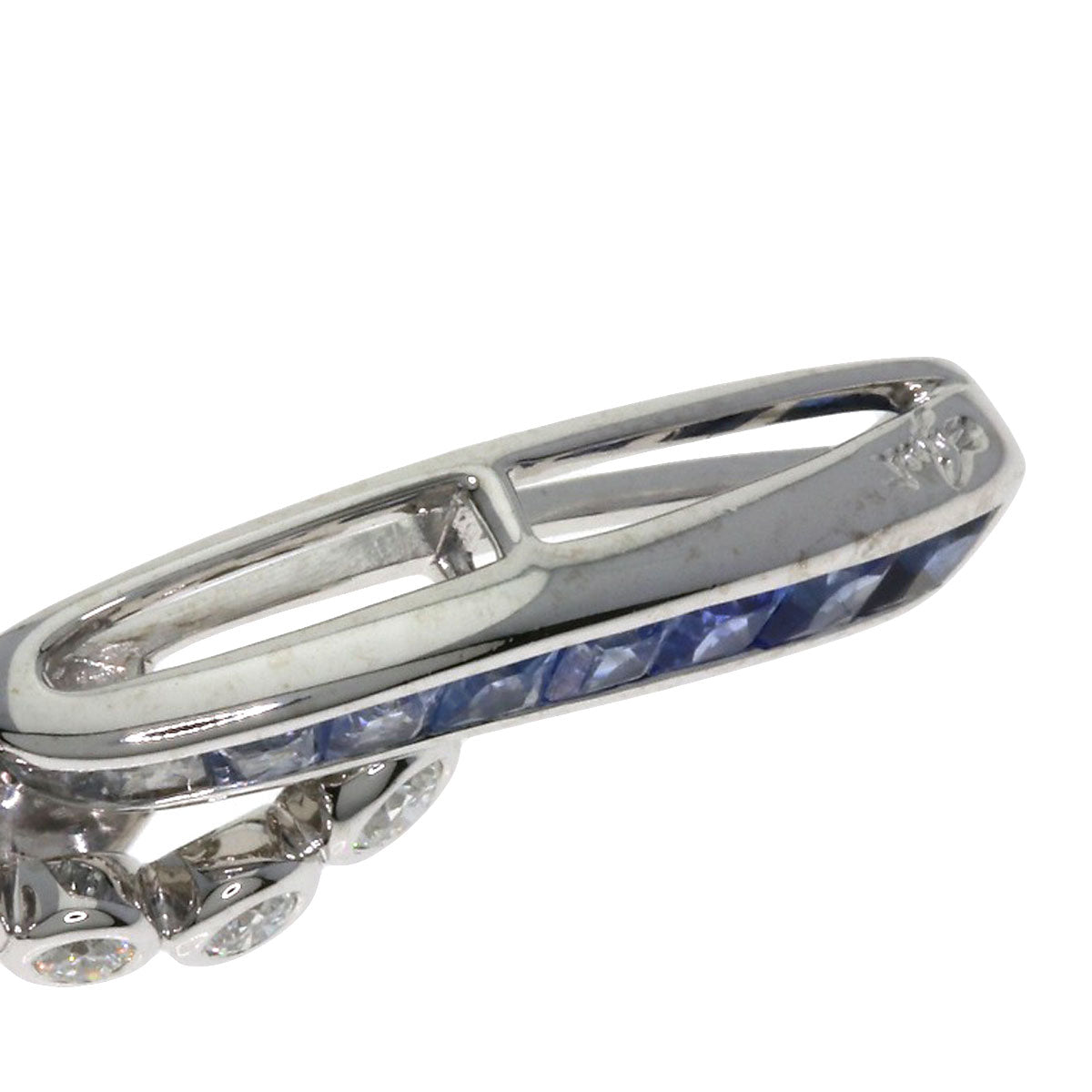 Jeunet Sapphire Diamond Necklace K18 White Gold Ladies [Used]