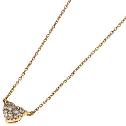 Ponte Vecchio Heart Diamond Necklace K18 Pink Gold Ladies [Used]