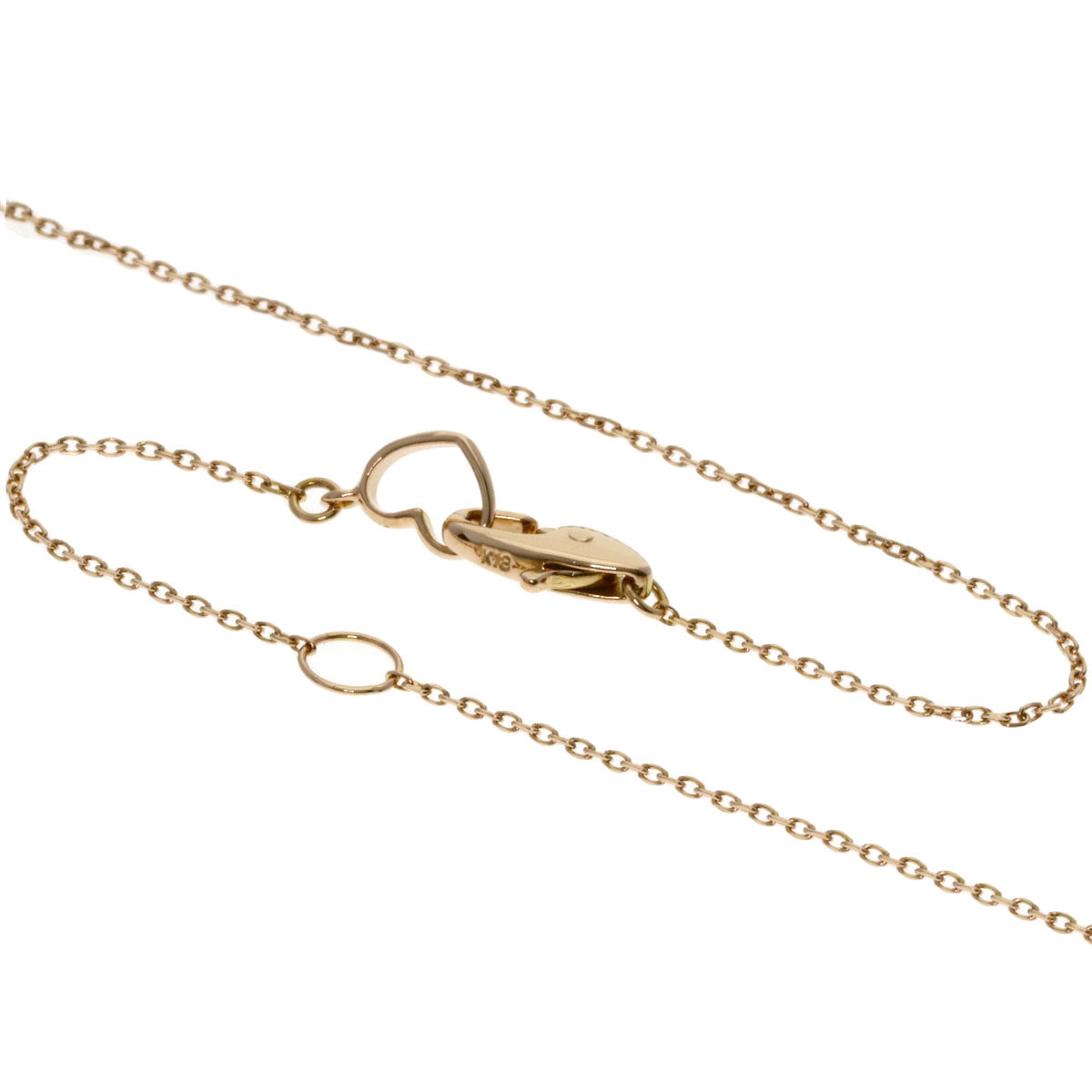 Ponte Vecchio Heart Diamond Necklace K18 Pink Gold Ladies [Used]