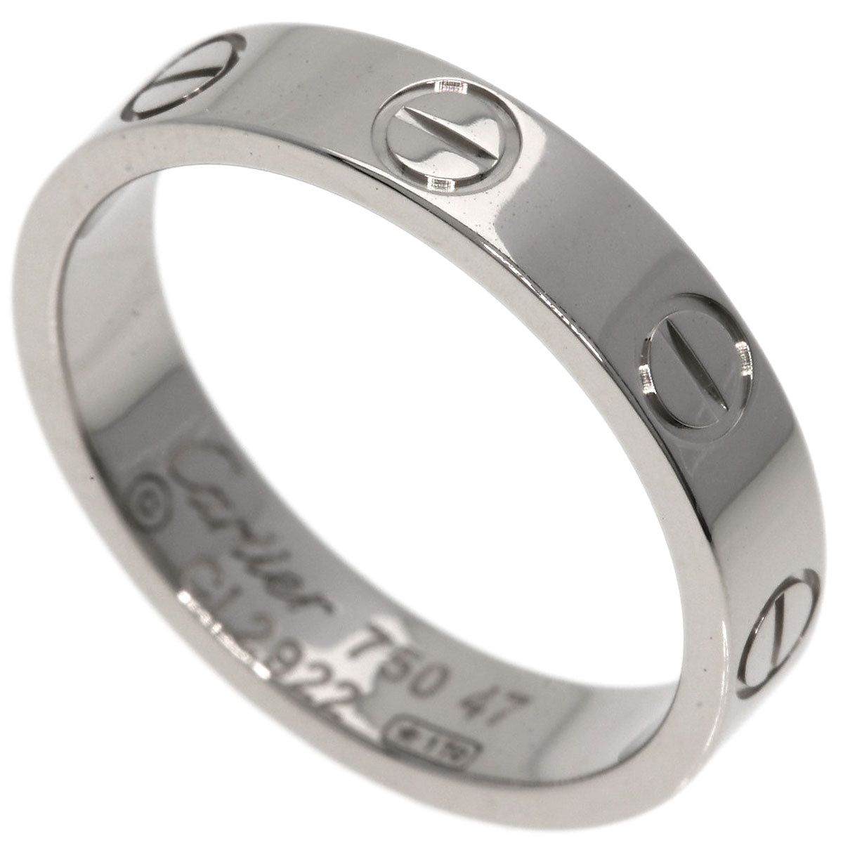 CARTIER mini love ring wedding #47 Ring K18 White Gold Ladies [Used]