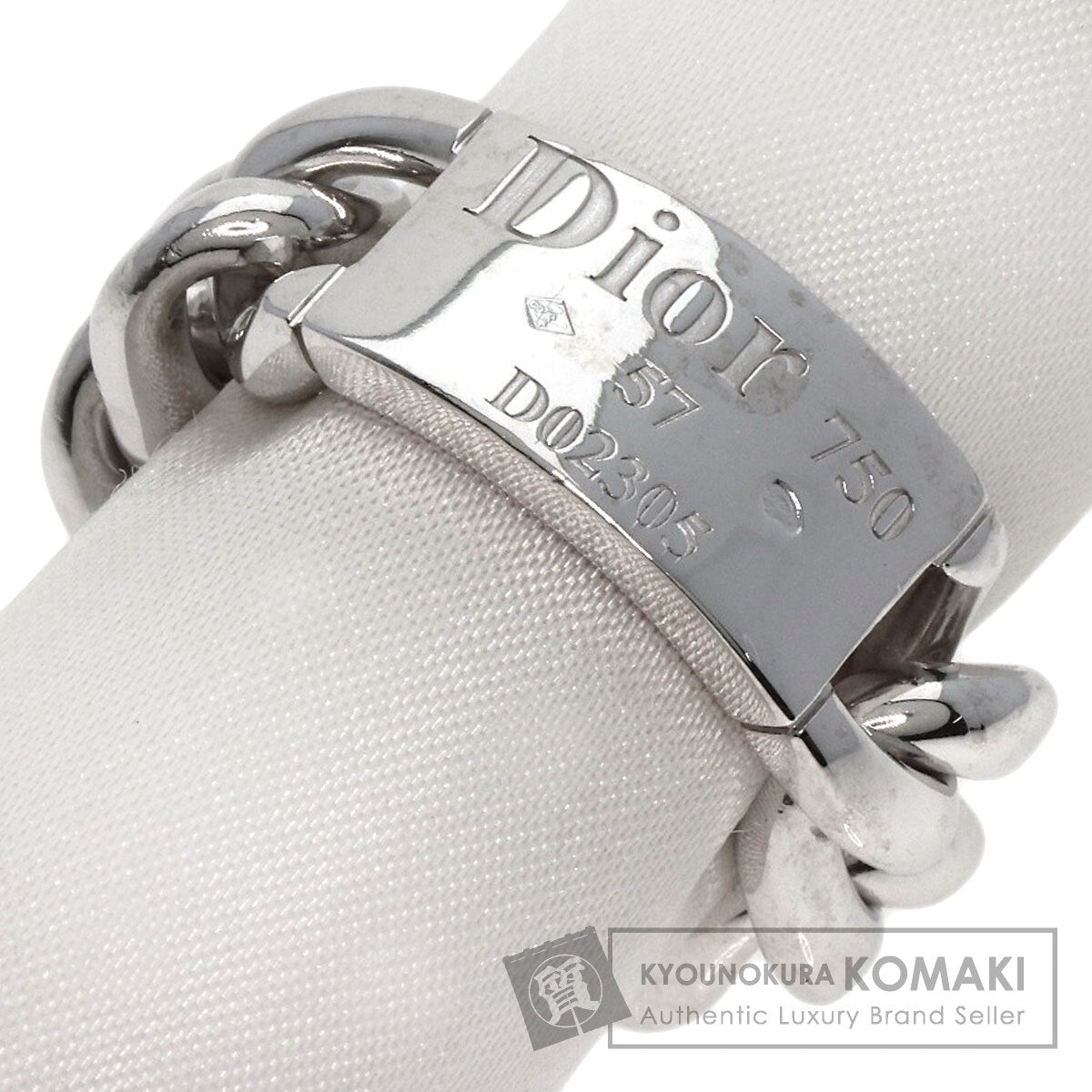 Dior   Ring Gormet de Dior Large Chain #57 K18 White Gold Ladies