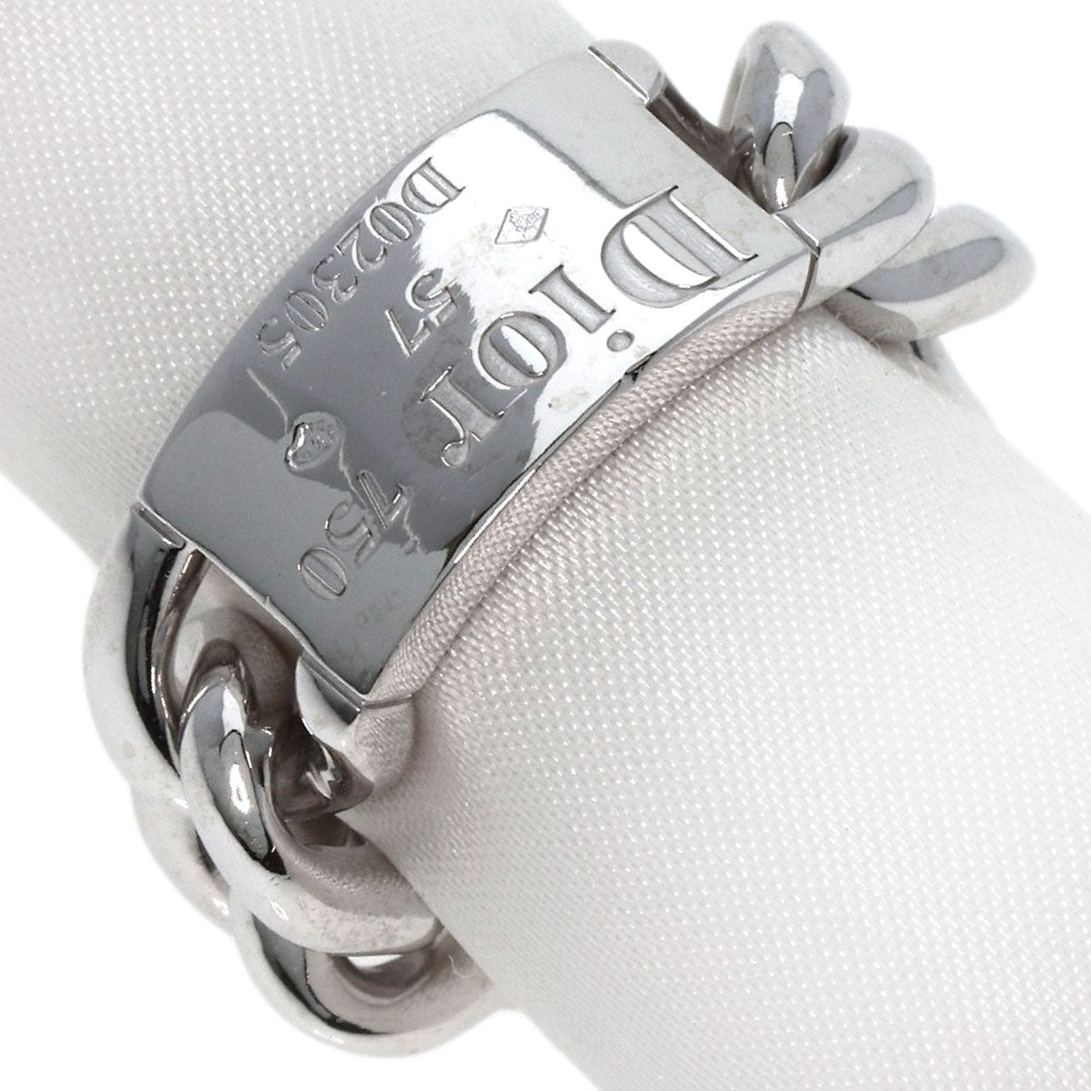 Dior   Ring Gormet de Dior Large Chain #57 K18 White Gold Ladies