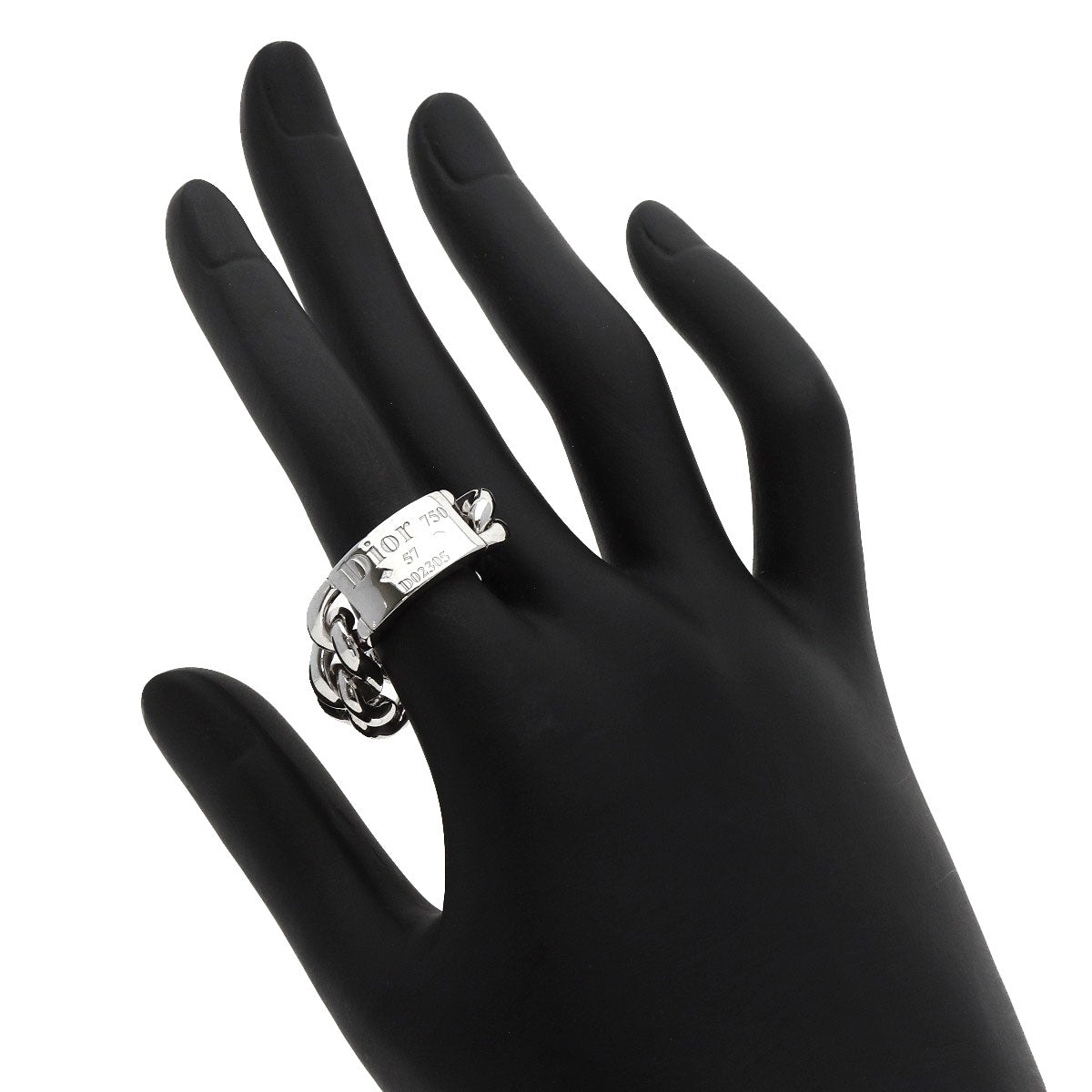 Dior   Ring Gormet de Dior Large Chain #57 K18 White Gold Ladies