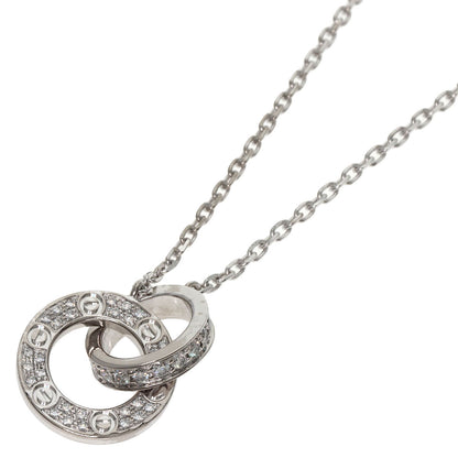 CARTIER   Necklace Love Circle Full Diamond K18 White Gold Ladies