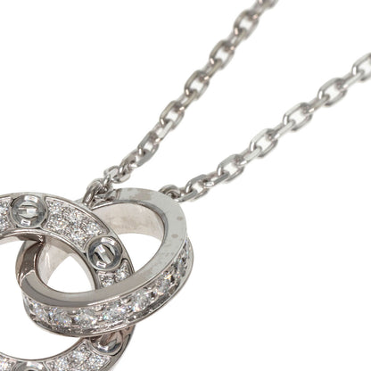 CARTIER   Necklace Love Circle Full Diamond K18 White Gold Ladies