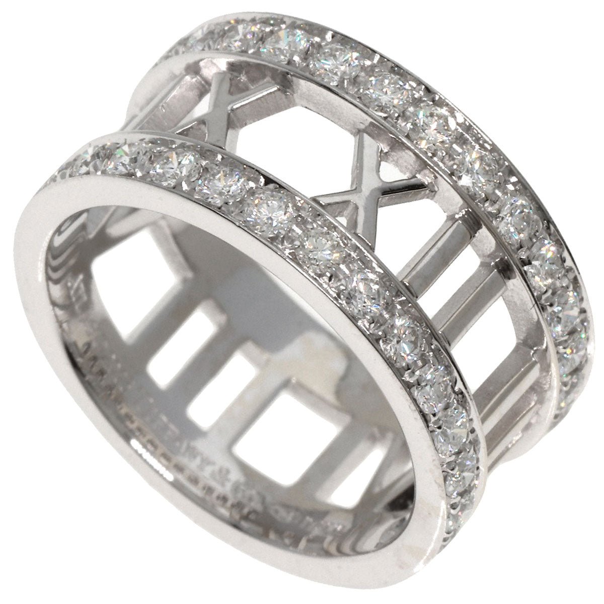 TIFFANY&Co.   Ring Open Atlas Diamond K18 White Gold Ladies