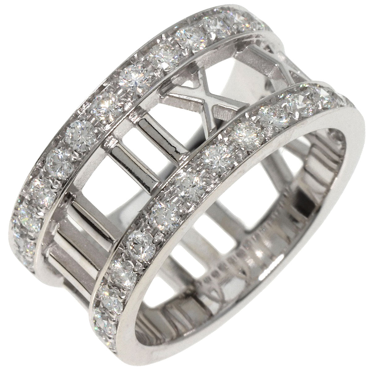 TIFFANY&Co.   Ring Open Atlas Diamond K18 White Gold Ladies