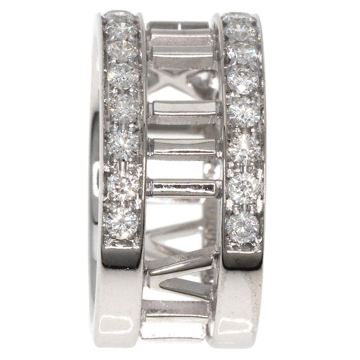 TIFFANY&Co.   Ring Open Atlas Diamond K18 White Gold Ladies