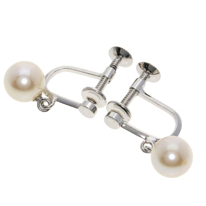 Akoya Pearl Pearl Earring Set Necklace Silver  31g　Ladies