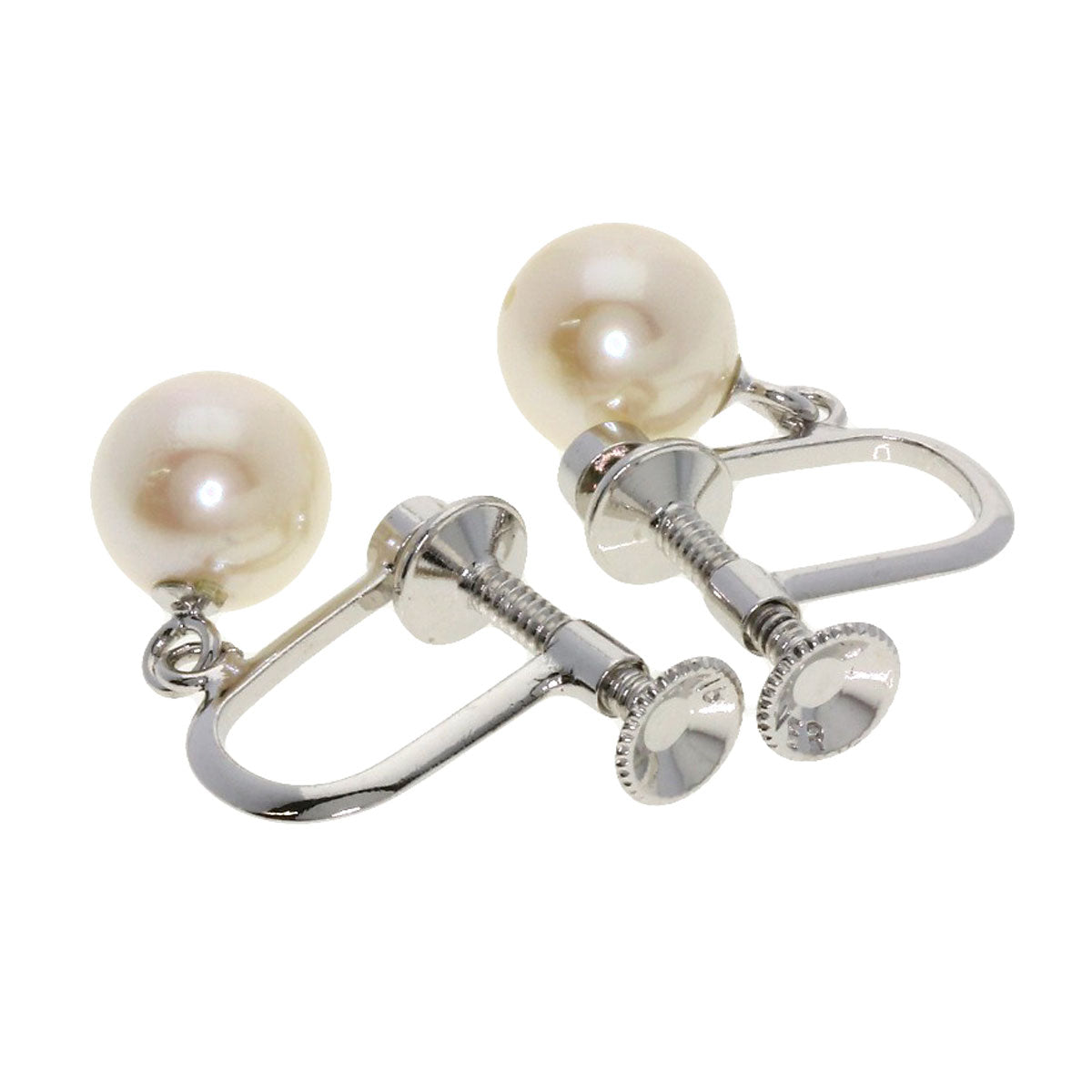 Akoya Pearl Pearl Earring Set Necklace Silver  31g　Ladies