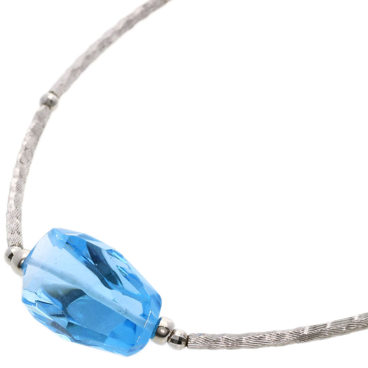 Blue Topaz Necklace K14 White Gold  17.2g　Ladies