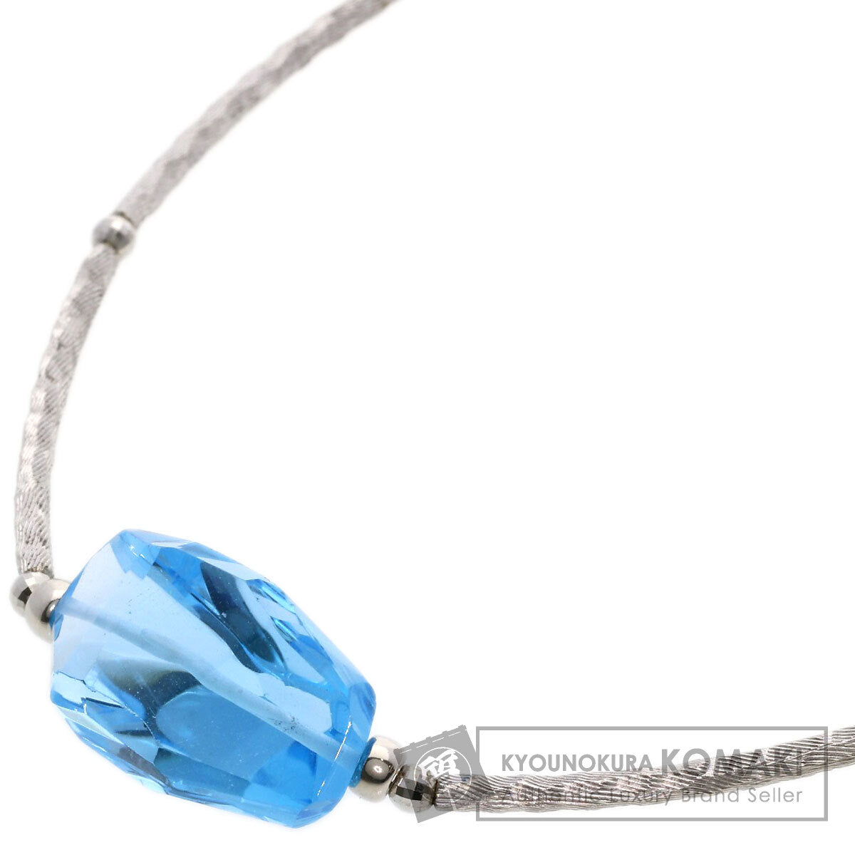 Blue Topaz Necklace K14 White Gold  17.2g　Ladies