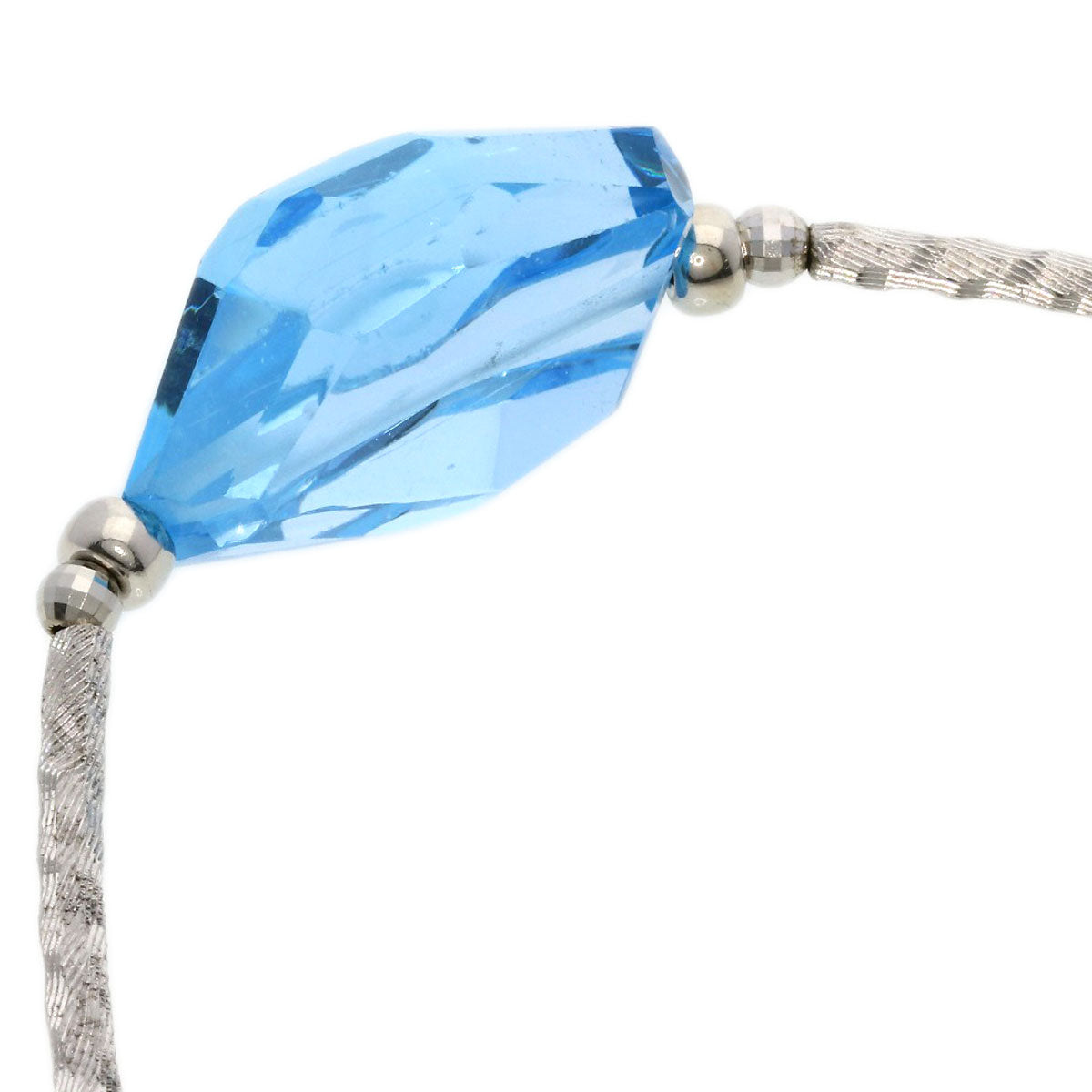 Blue Topaz Necklace K14 White Gold  17.2g　Ladies