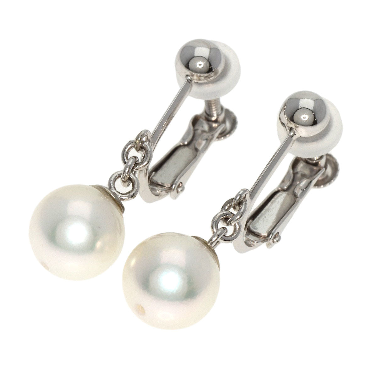 Pearl Pearl Earring K14 White Gold  2.8g　Ladies