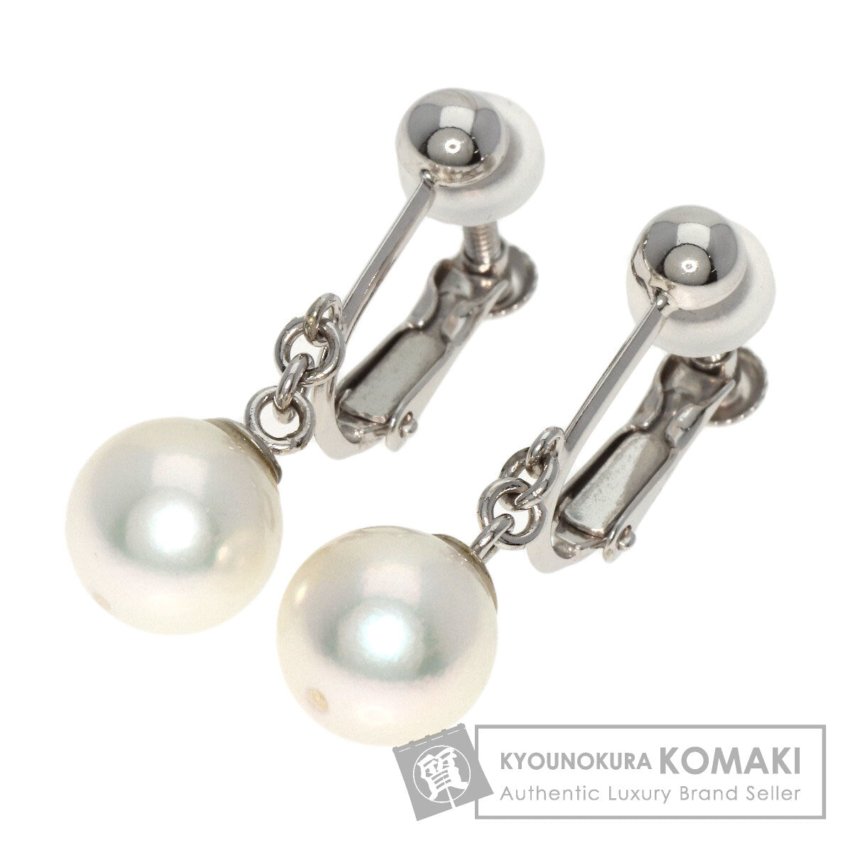 Pearl Pearl Earring K14 White Gold  2.8g　Ladies