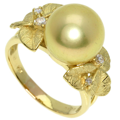 Pearl Pearl Diamond Ring K18 Yellow Gold  7.9g�@Ladies