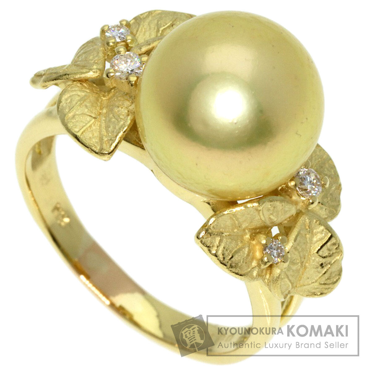 Pearl Pearl Diamond Ring K18 Yellow Gold  7.9g�@Ladies
