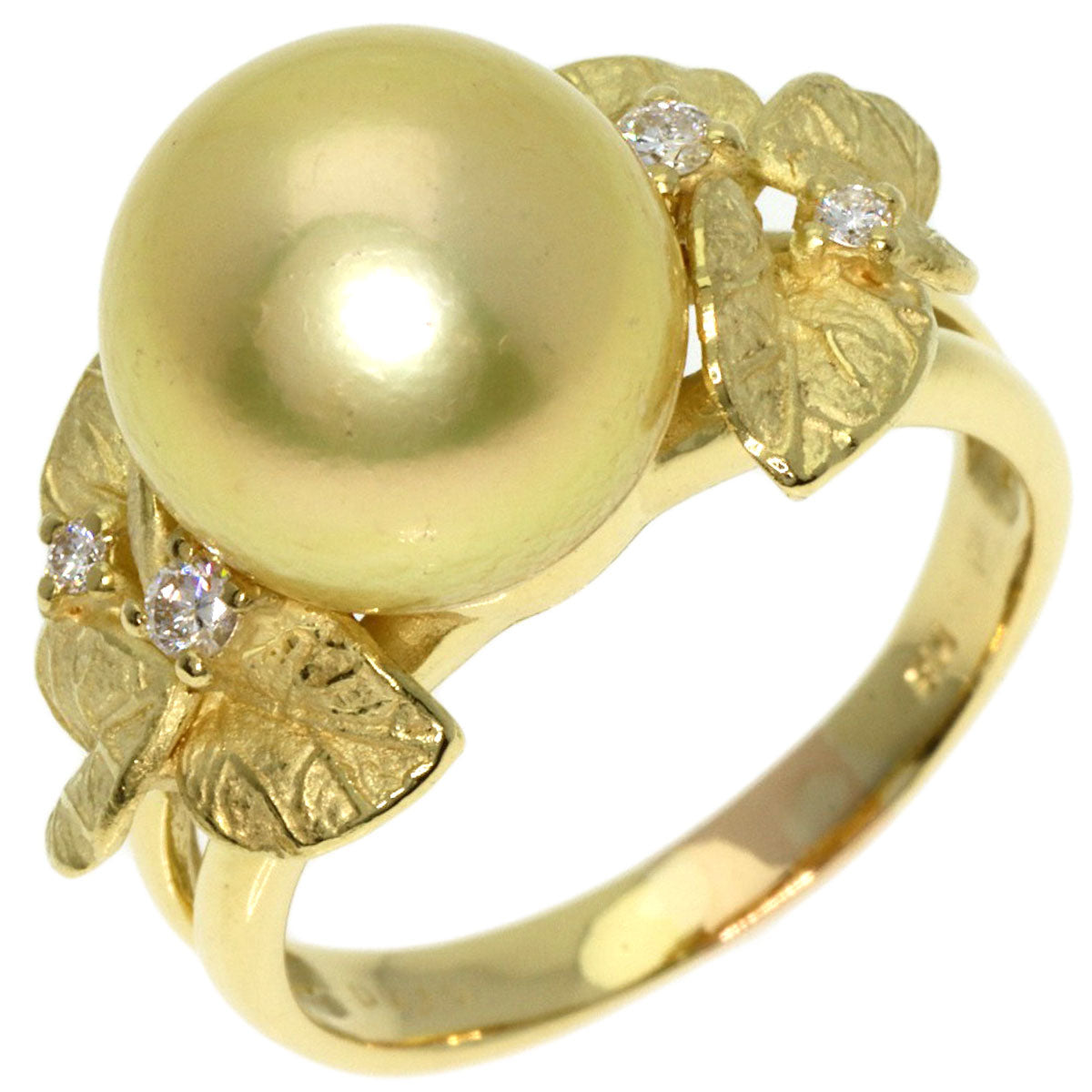 Pearl Pearl Diamond Ring K18 Yellow Gold  7.9g�@Ladies