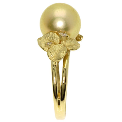 Pearl Pearl Diamond Ring K18 Yellow Gold  7.9g�@Ladies