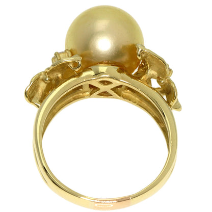 Pearl Pearl Diamond Ring K18 Yellow Gold  7.9g�@Ladies