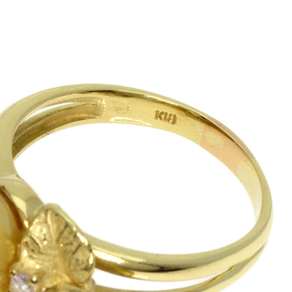 Pearl Pearl Diamond Ring K18 Yellow Gold  7.9g�@Ladies