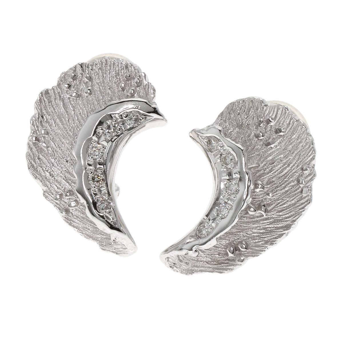 0.1ct Diamond earring 2WAY Earring K18 White Gold  7.6g　Ladies