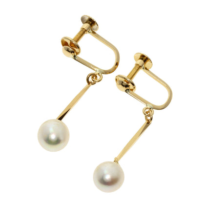 Pearl Pearl Earring K18 Yellow Gold  2g　Ladies