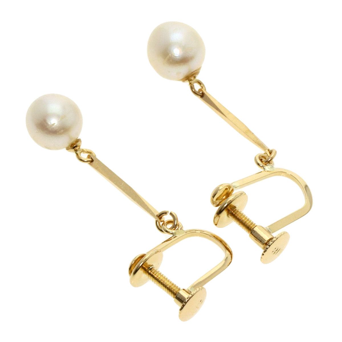 Pearl Pearl Earring K18 Yellow Gold  2g　Ladies