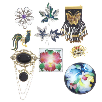 9-piece set Brooch Metal SV 19.3g　Ladies