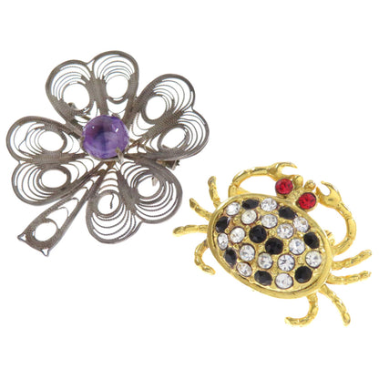 9-piece set Brooch Metal SV 19.3g　Ladies