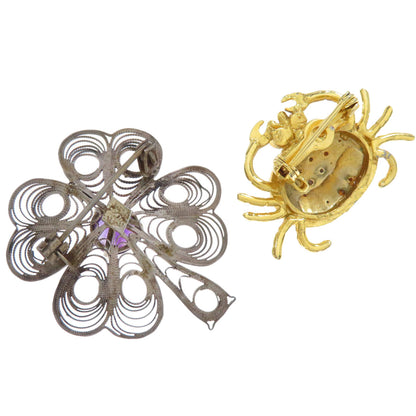 9-piece set Brooch Metal SV 19.3g　Ladies