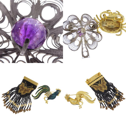 9-piece set Brooch Metal SV 19.3g　Ladies